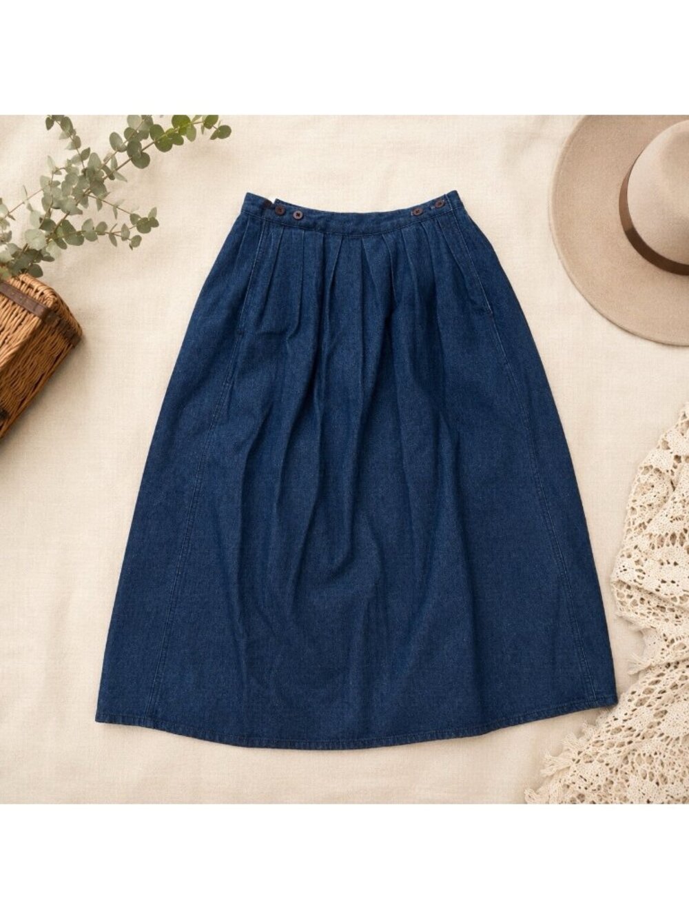 Vintage Y2K 90s Calvin Klein Sport Denim Jean Maxi Skirt Size 10 Modest HighRise
